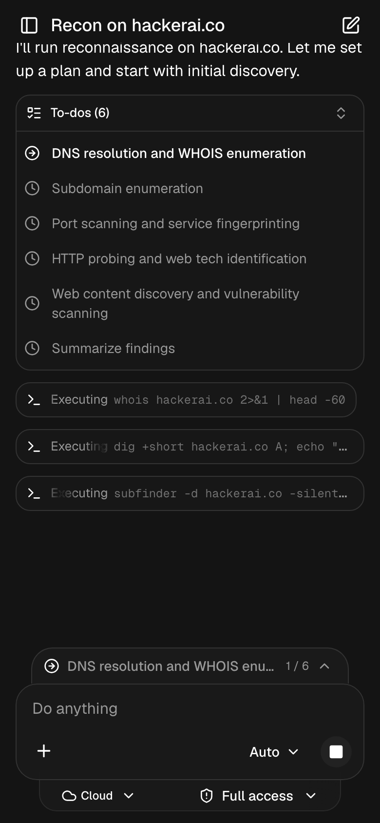 DoNoHarm mobile web app running the same recon task on a phone